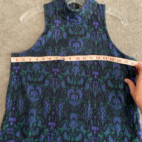 FP textured blue/black/green drop waist dress - Picture 6 of 6